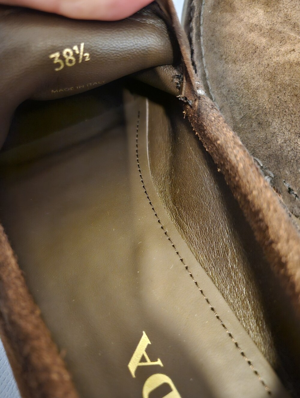 $1,435 Prada Logo Ombre Suede Loafers Brown EU 38.5 US 8.5 BNIB AUTHENTIC - Picture 9 of 9